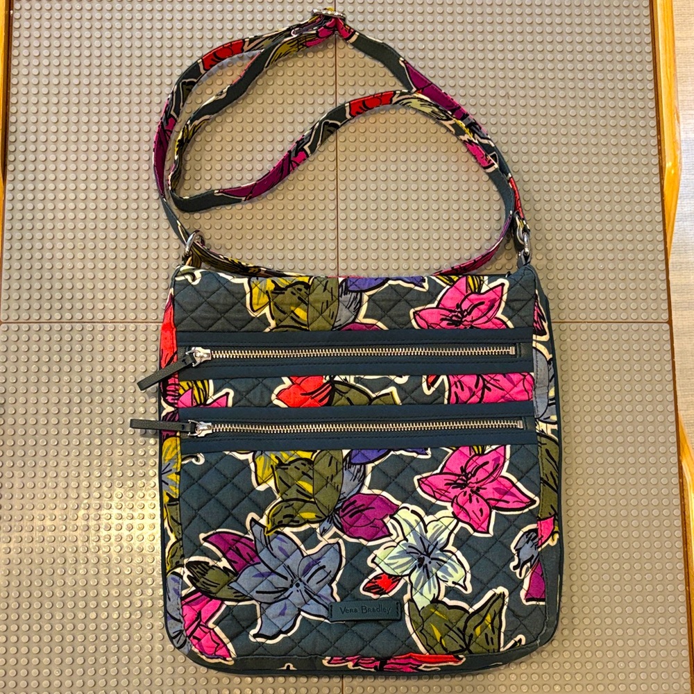 Vera Bradley Retired Falling Flowers Quilted Crossbody Bag, hipster, tote.